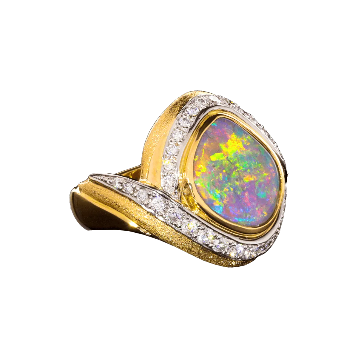 Classic & Classy Opal & Diamond Ring