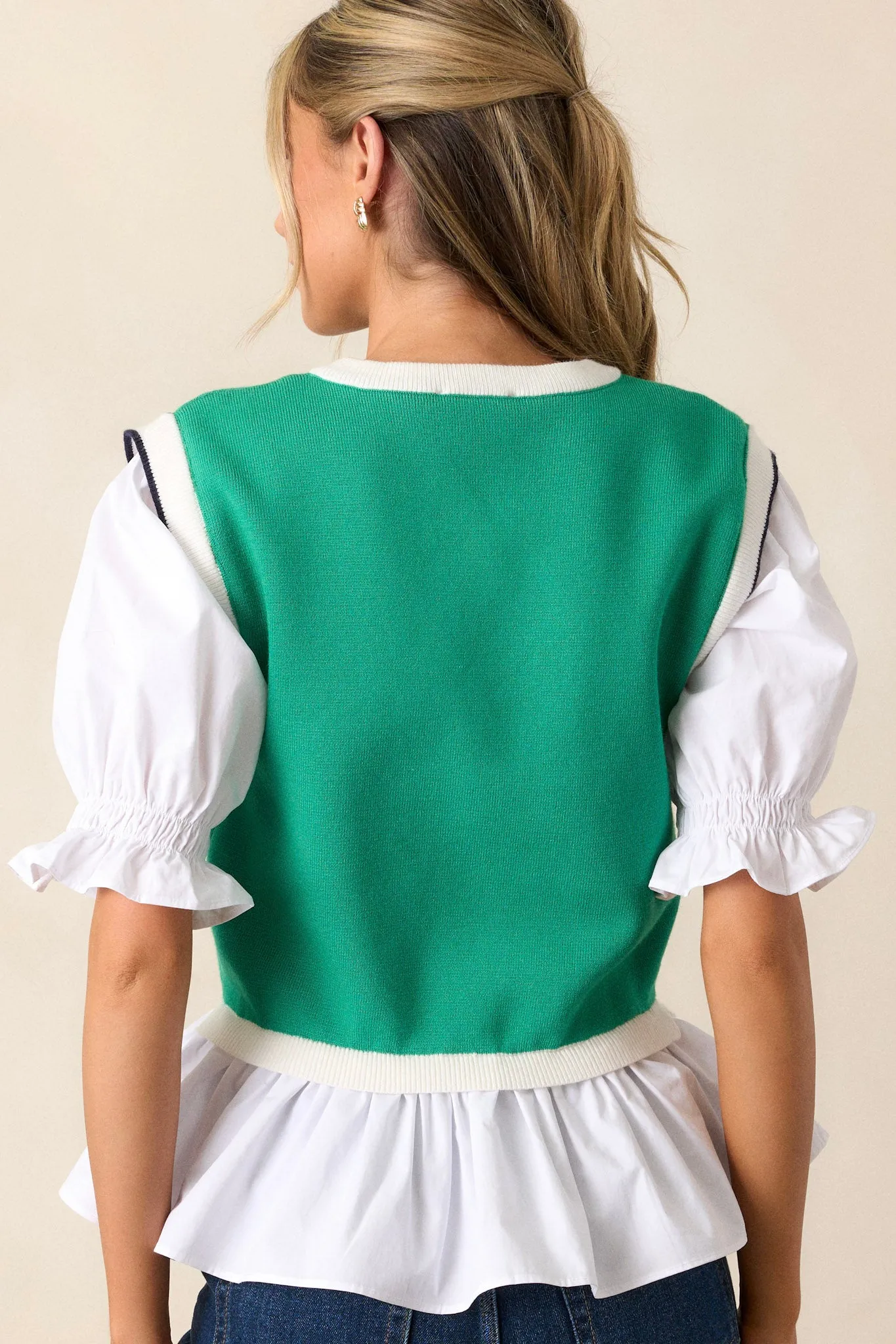 Classy Kelly Green Puff Sleeve Top