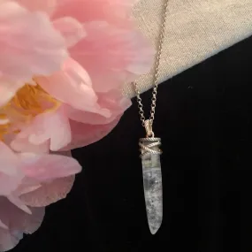 Cornicello Necklace-Clear Quartz