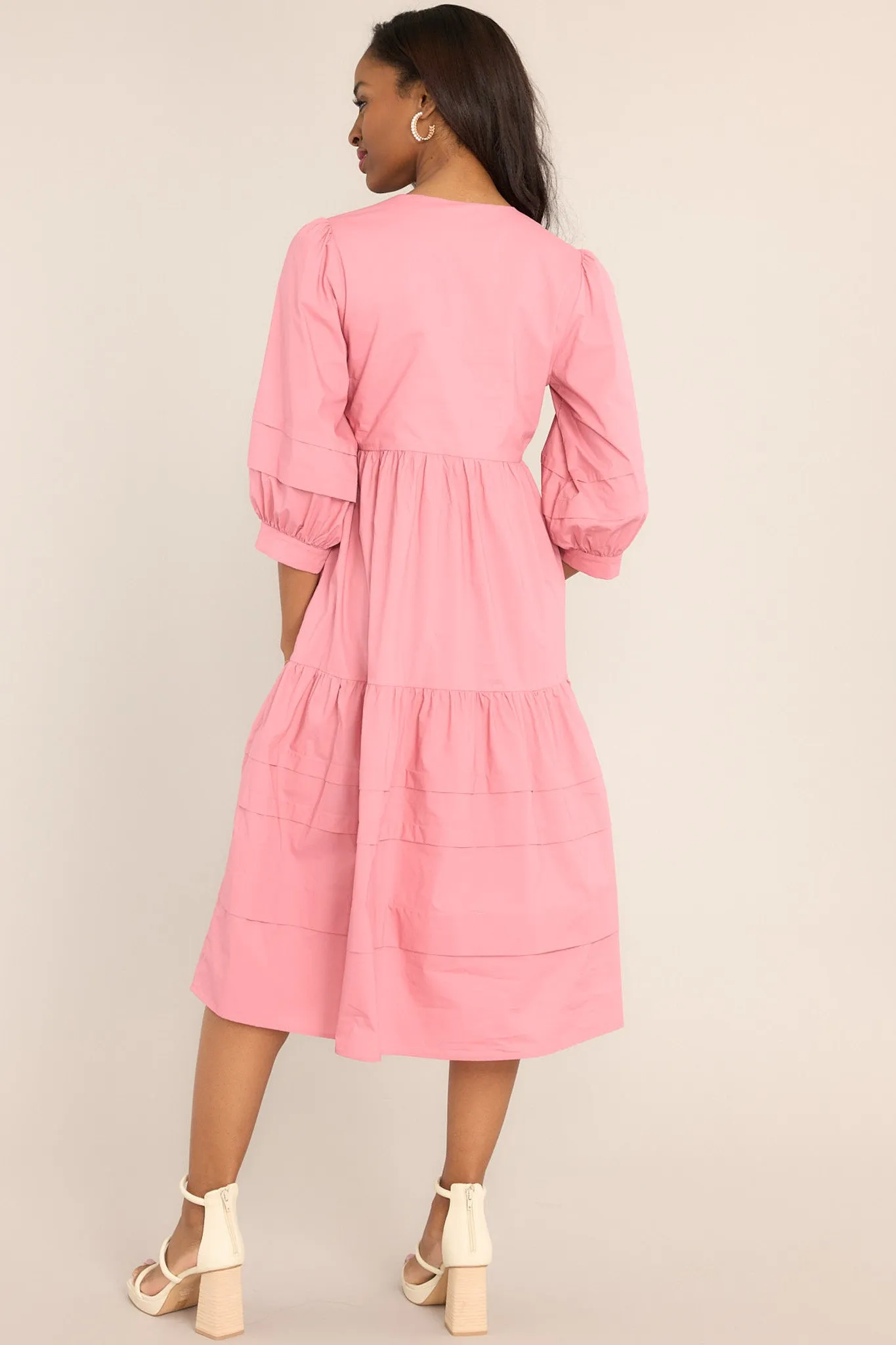 Cozy And Carefree Rose Elegance Midi Dress