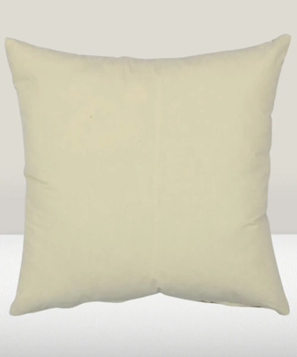 Cream flower handembroidered cotton cushion cover