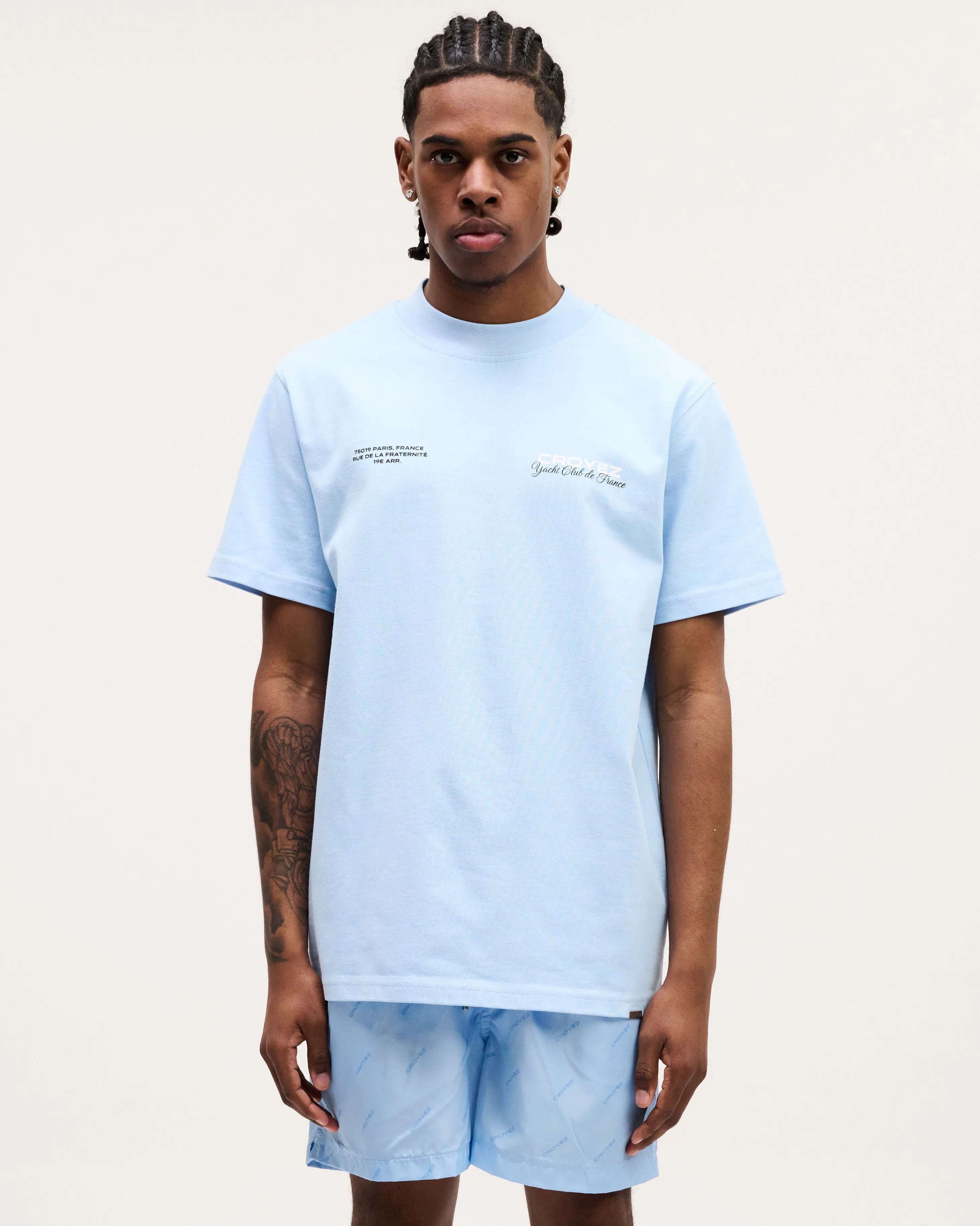 CROYEZ YACHT CLUB T-SHIRT - LIGHT BLUE/WHITE