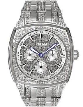 Crystal Mens Dress Watch by Bulova - Cushion Style Case - Day/Date Subdials