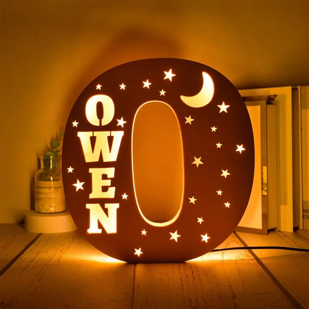 Custom Name Decor Led Night Light Engrave Stars and Moon Light Up Letters for Wall Alphabet Letters Light