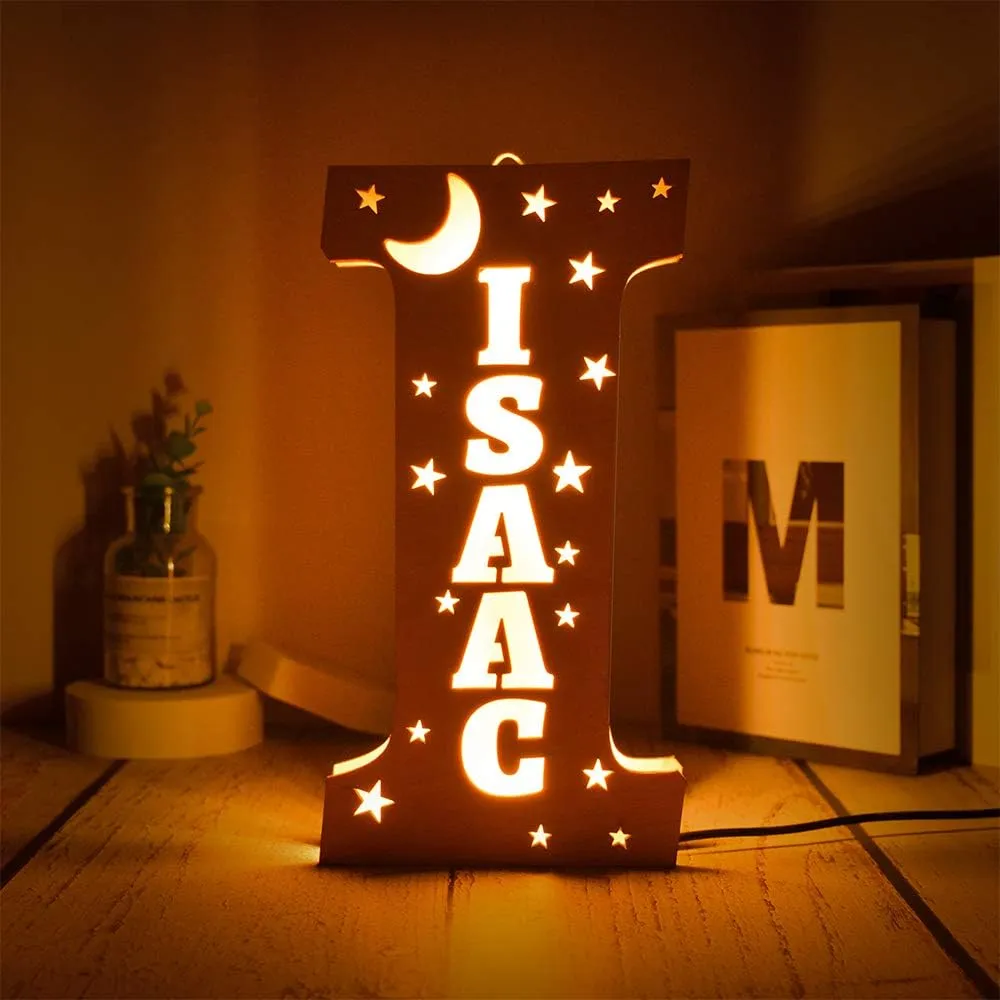 Custom Name Decor Led Night Light Engrave Stars and Moon Light Up Letters for Wall Alphabet Letters Light