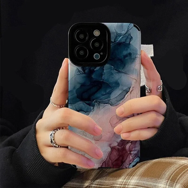 Cute Watercolor Marble Art Phone Case for iPhone 11, 12, 13, 14 Pro Max, Mini, 14 Plus, X, XR, XS Max, 7, 8 Plus – Protective Cover