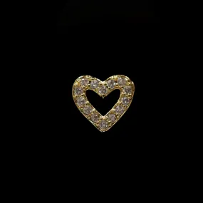 CZ PAVED HEART NOSE STUD