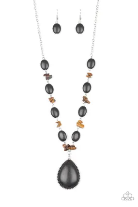 Desert Diva Black and Tiger Eye Stone Necklace - Paparazzi Accessories