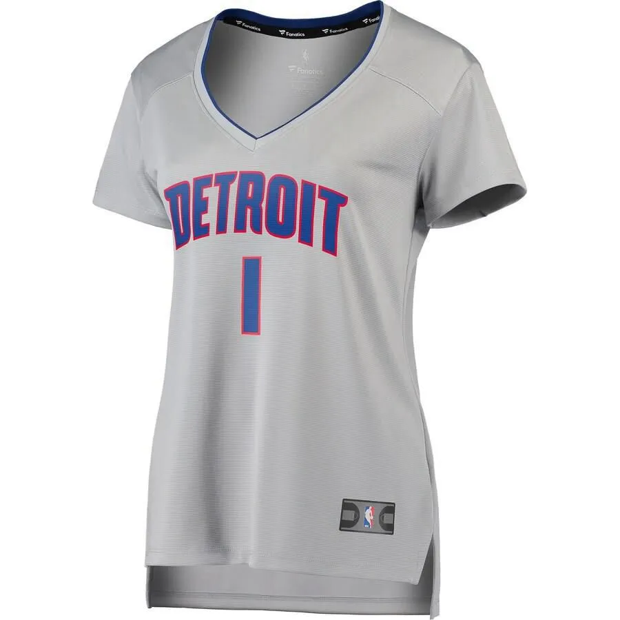 Detroit Pistons Reggie Jackson Fanatics Branded Replica Fast Break Player Statement Jersey Womens - Grey | Ireland E5487Y1