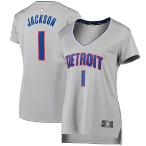 Detroit Pistons Reggie Jackson Fanatics Branded Replica Fast Break Player Statement Jersey Womens - Grey | Ireland E5487Y1