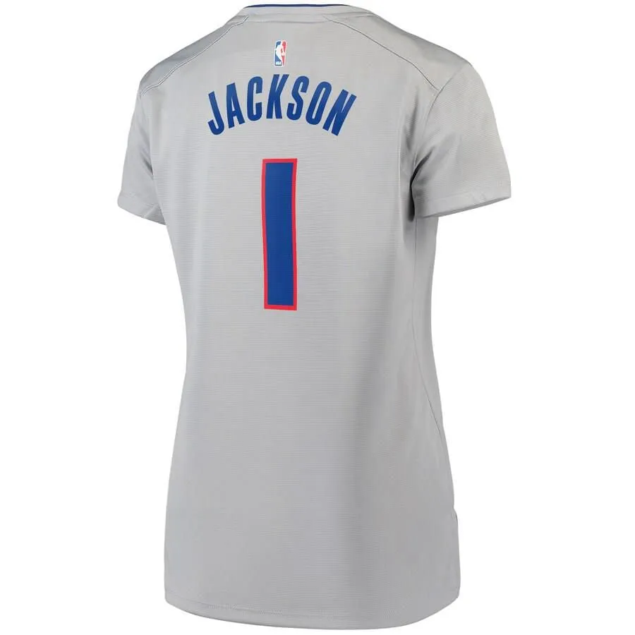 Detroit Pistons Reggie Jackson Fanatics Branded Replica Fast Break Player Statement Jersey Womens - Grey | Ireland E5487Y1