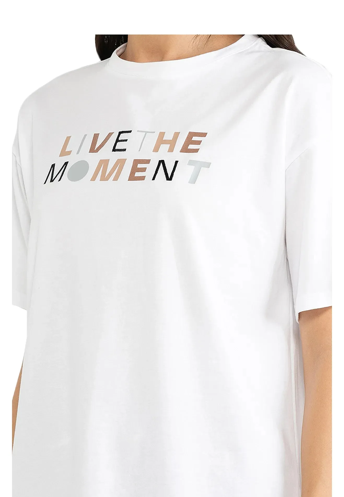 ELLE Active Live The Moment Logo Basic Tee