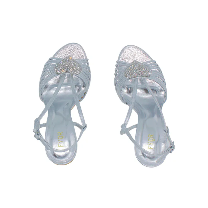 Embellished Brooch Heeled Sandal BWR 069