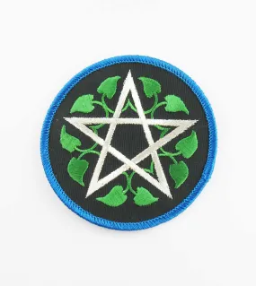 Embroidered Leafy Pentacle Sew-On Patch