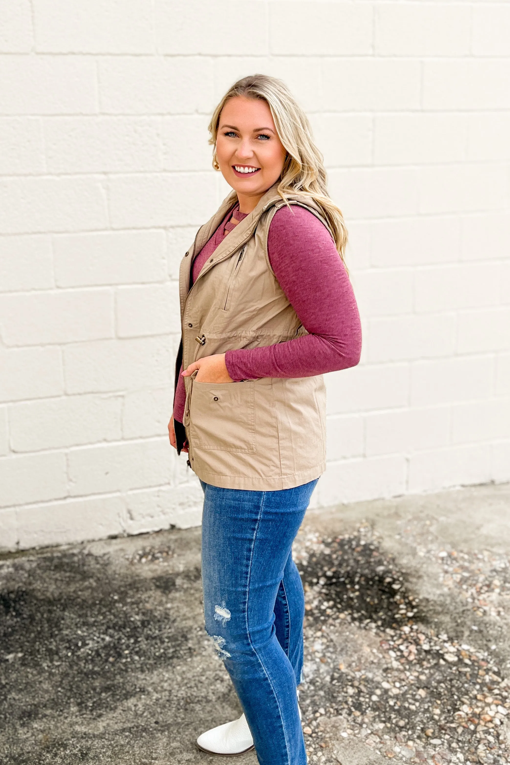 Everywhere You Go Utility Vest, Mocha