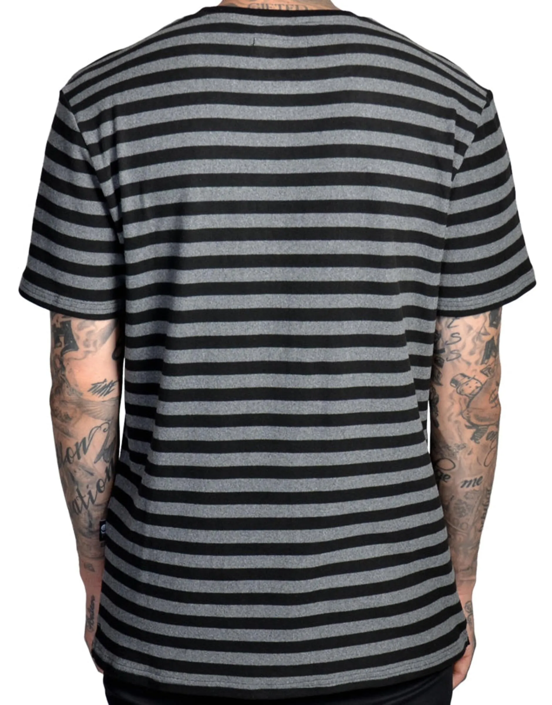 Fake News Striped Tee (Black) /D1