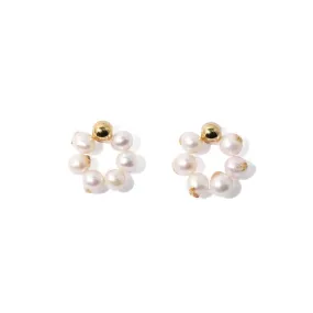 FARAH Pearl Gold Foil Earrings