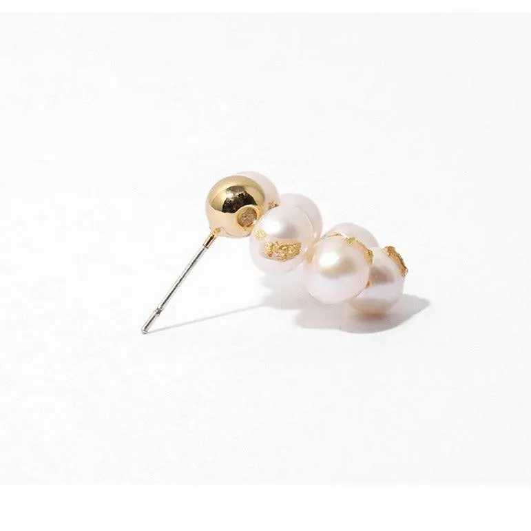 FARAH Pearl Gold Foil Earrings