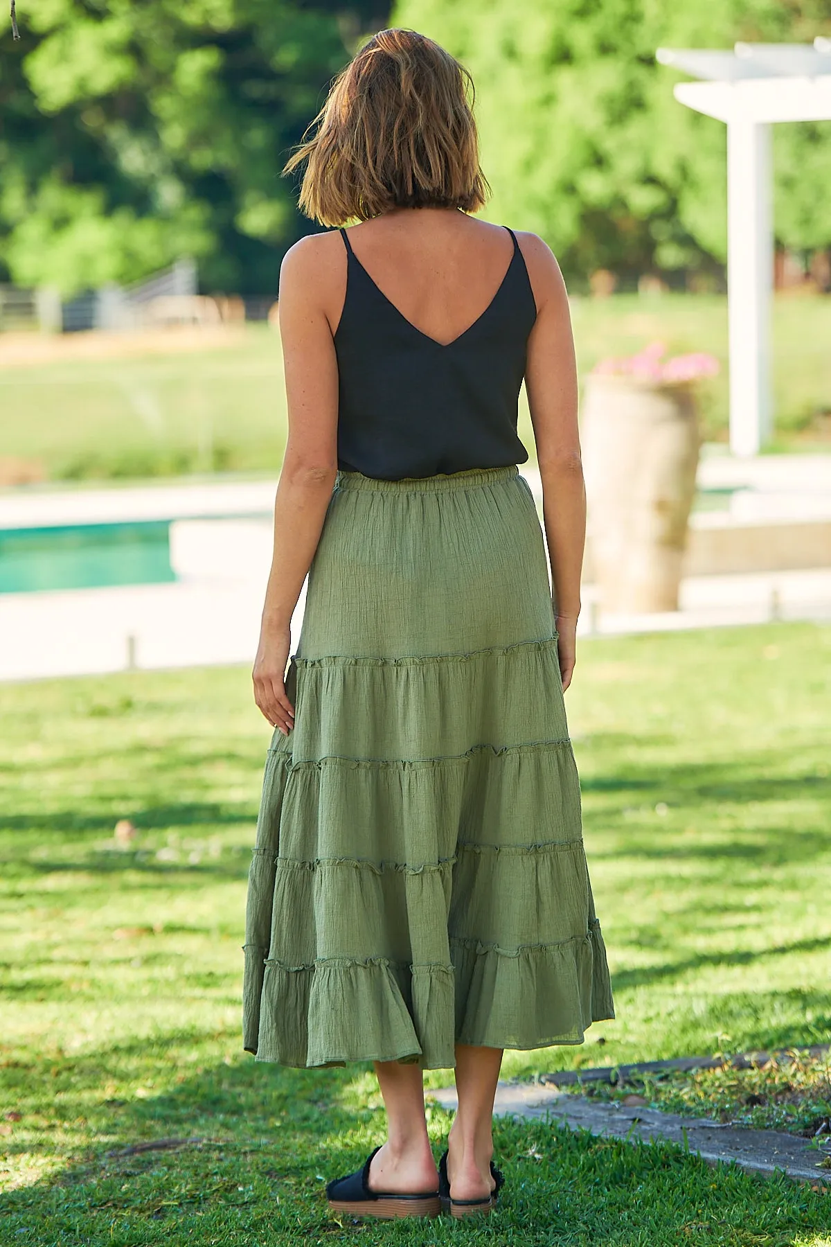 Felicity Khaki Maxi Skirt