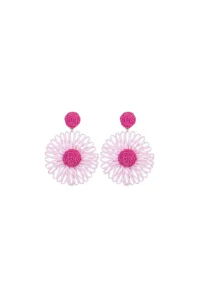 FIESTA EARRING LOOP DAISY PINK