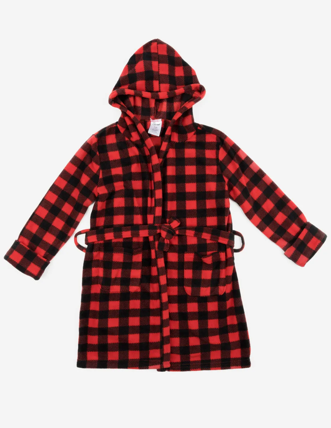 Fleece Plaid Hooded Robes