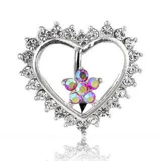 Flower Heart Belly Ring