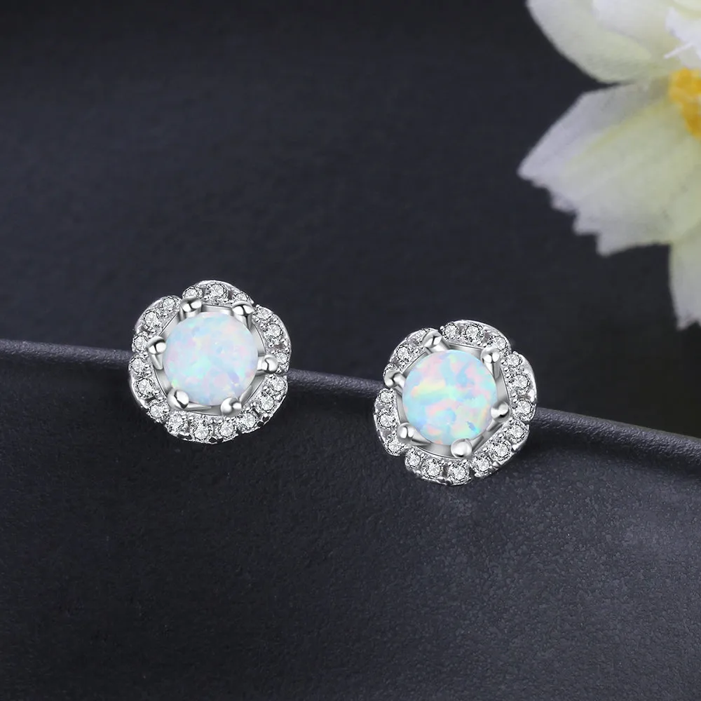 Flower Shape Opal Stone Earring