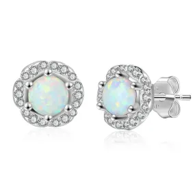 Flower Shape Opal Stone Earring