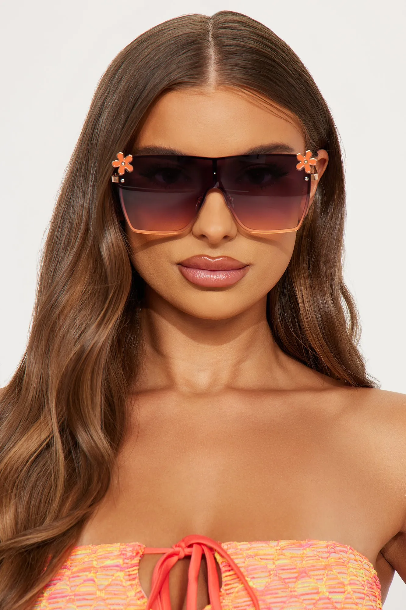 Flower Under The Sea Sunglasses - Orange