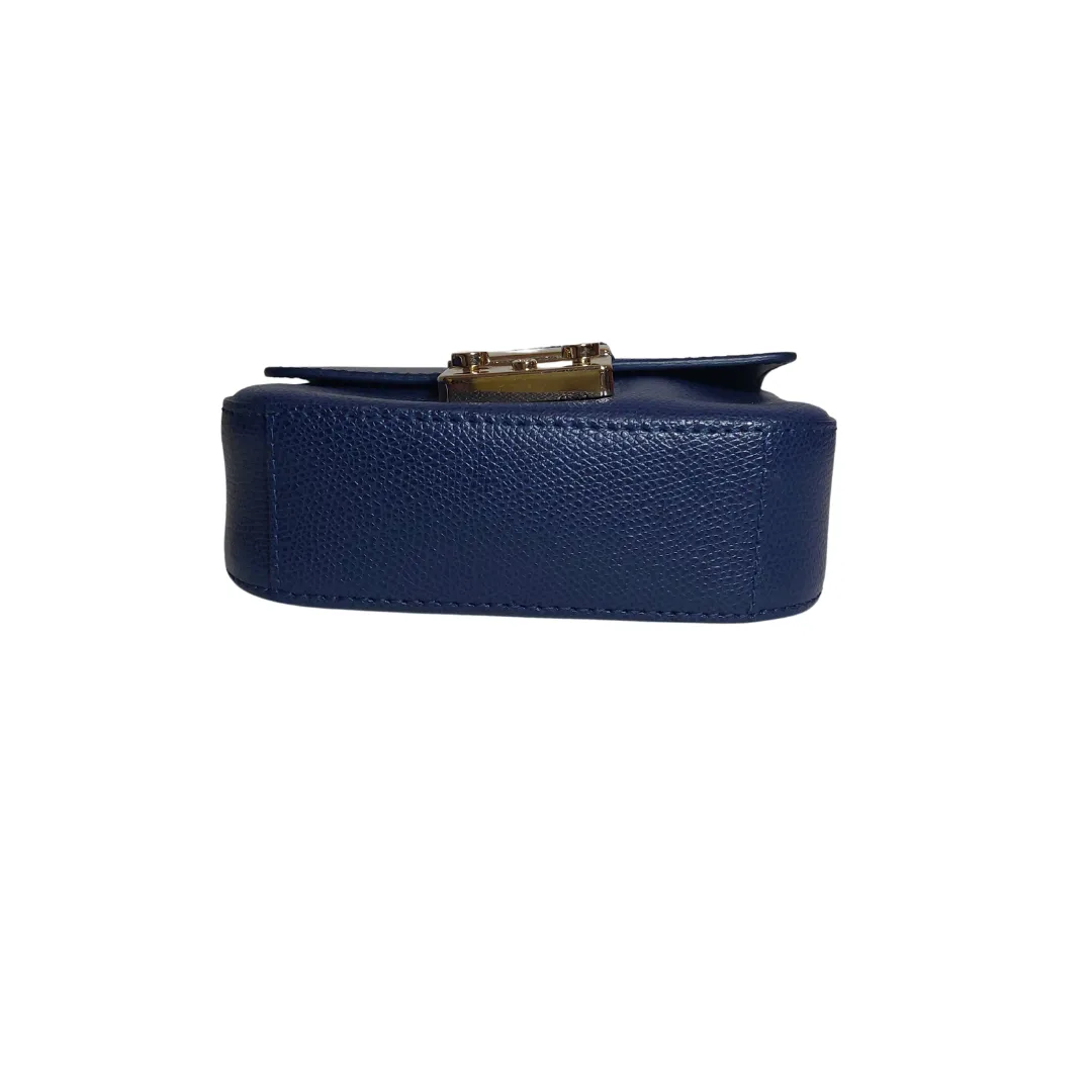 Furla Metropolis Navy Leather Mini Crossbody Bag | Gently Used |