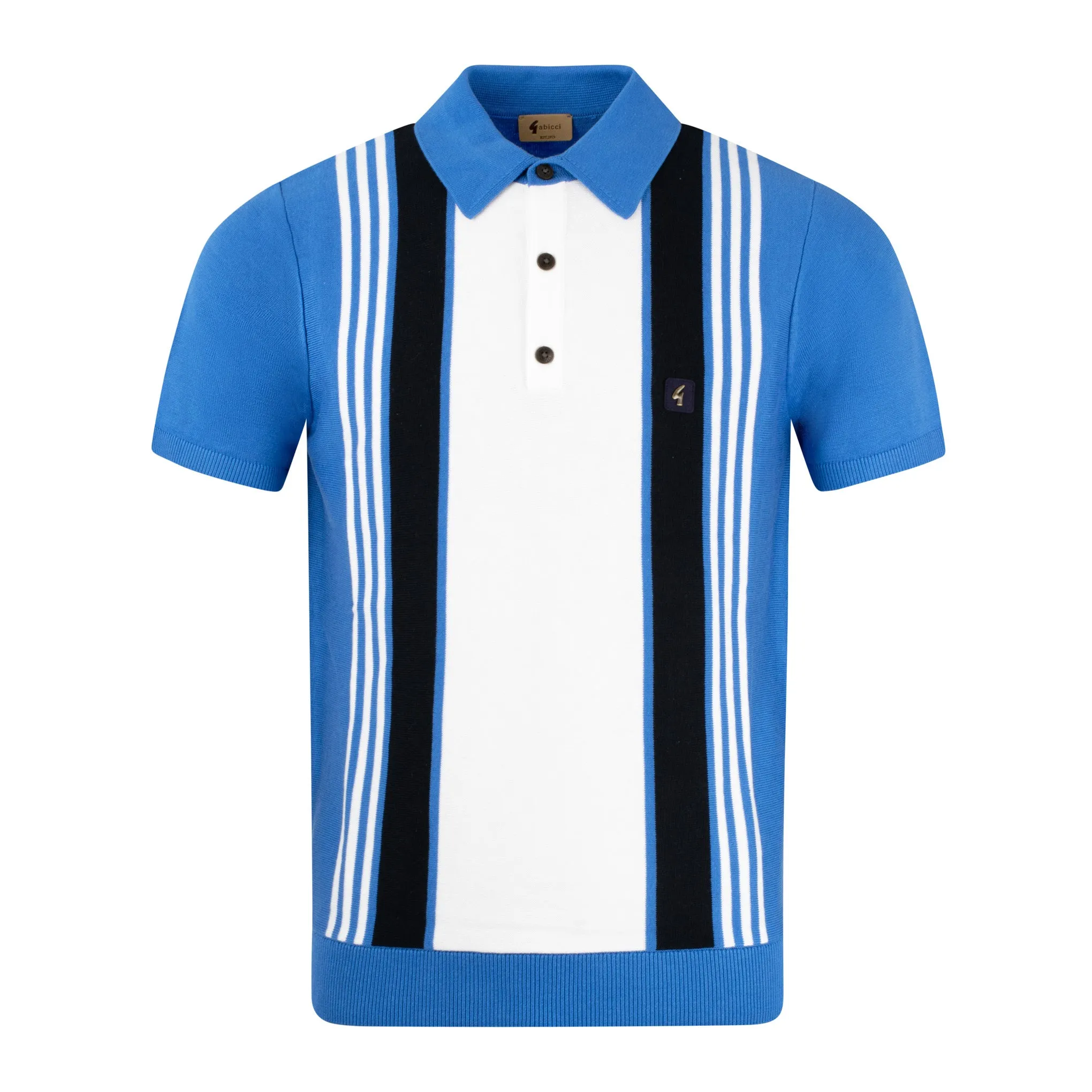 Gabicci Vintage Searle Knit Polo Shirt Blue