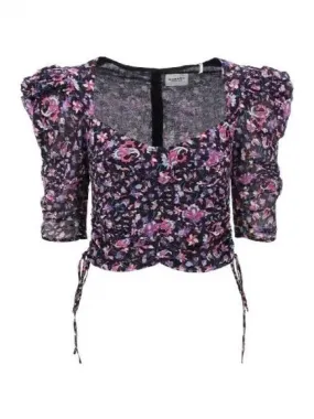 GALAOR Flower Puff Sleeve Top 271899