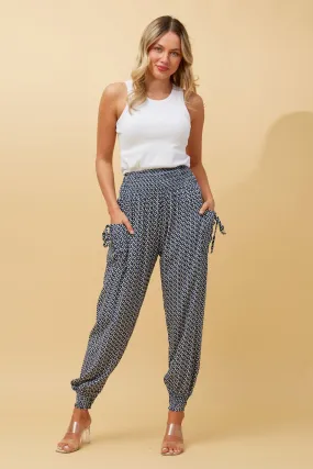 GEOMETRIC PRINT HAREM PANTS