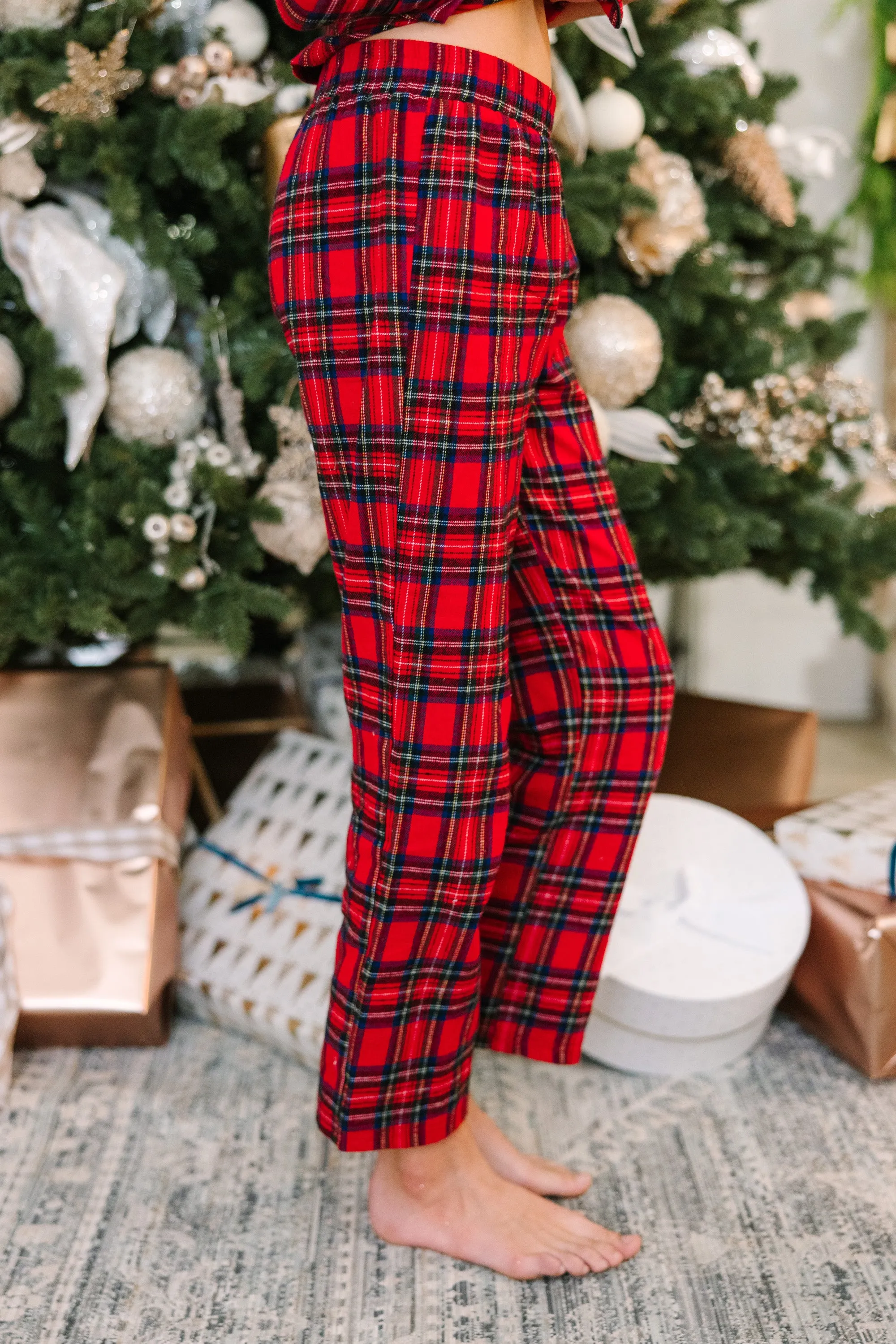 Girls: Staying In Tartan Plaid L/S Pajama Set