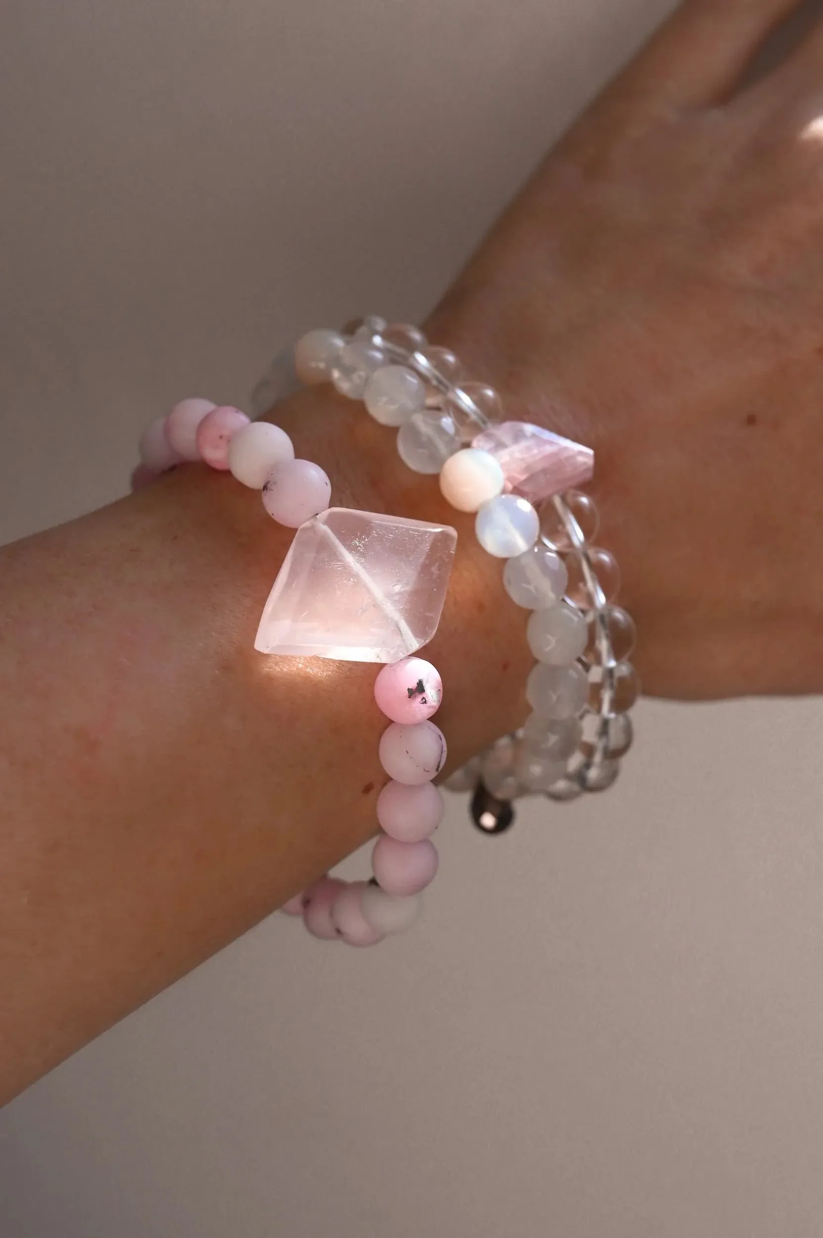 I Follow My Heart Pink Moonstone Bracelet