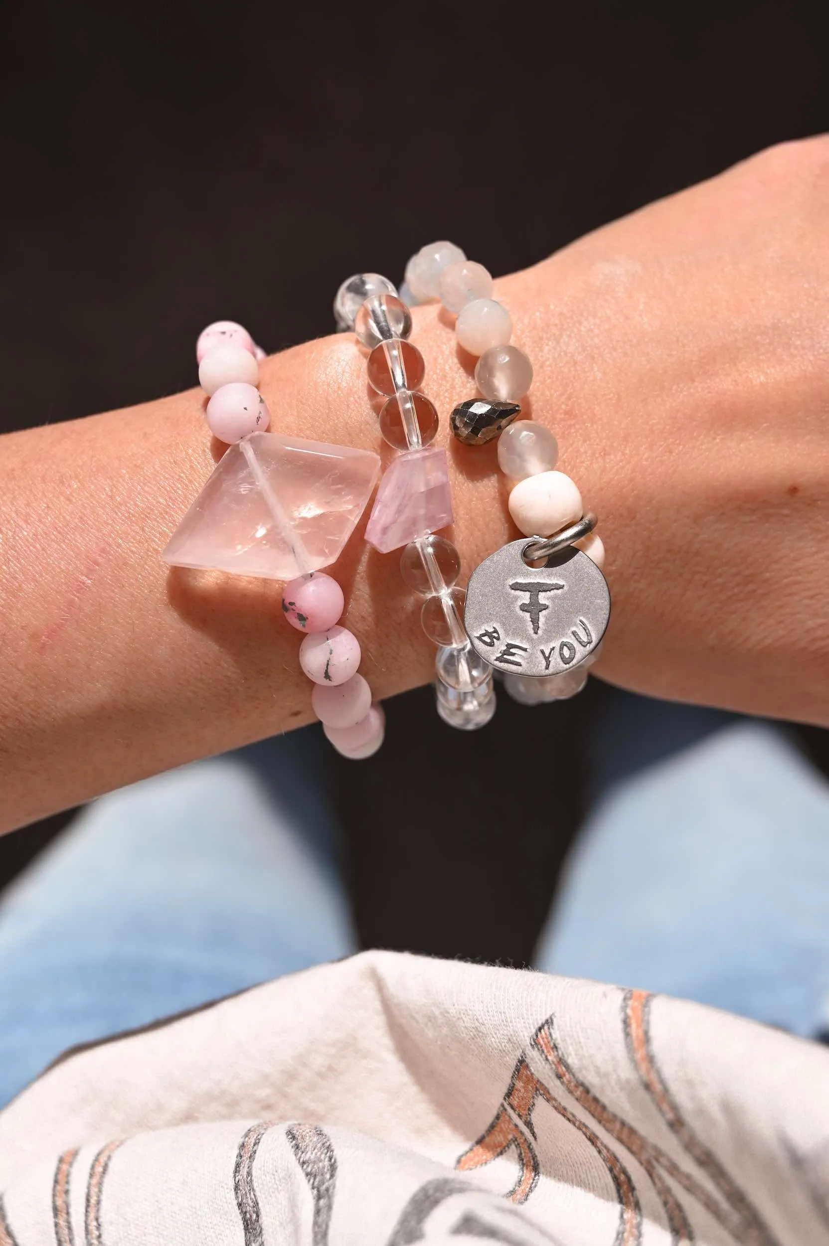 I Follow My Heart Pink Moonstone Bracelet