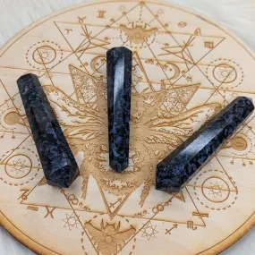 Indigo Gabbro Healing Wand Carving ~ Stone of Alchemy