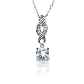 Iris Noble 18k White Gold CZ Infinity Necklace