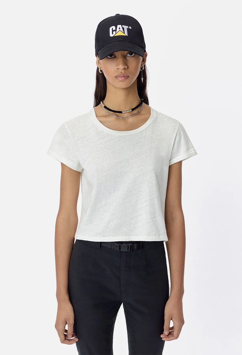 Jersey Cropped Tee / White