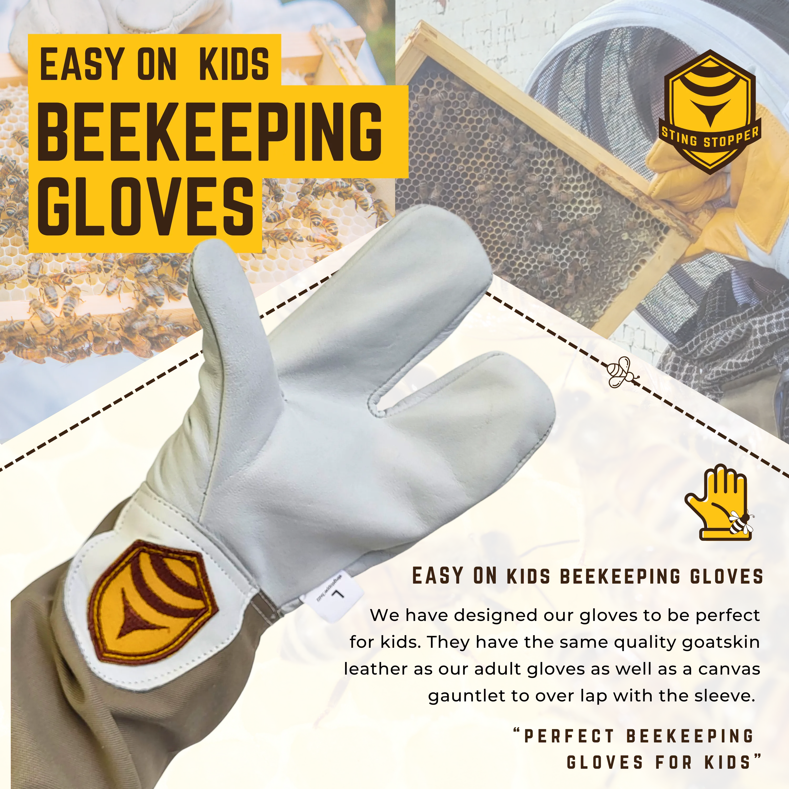 Kids Beekeeping Gloves