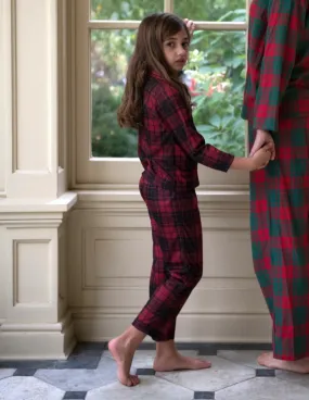 Kids Flannel Black & Red Plaid Pajamas