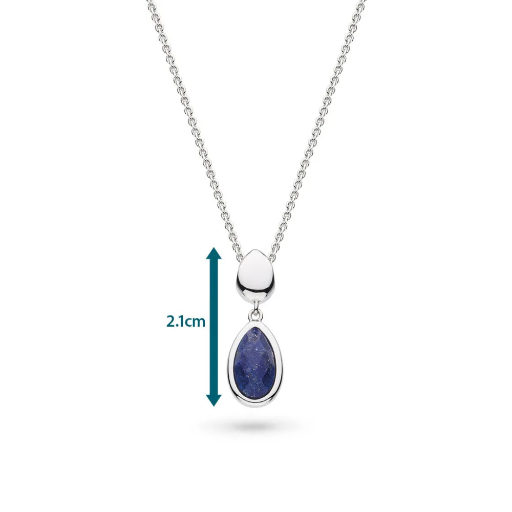 Kit Heath Coast Pebble Azure Gemstone Duo Droplet Necklace