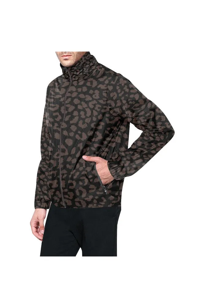 Leopard Brown All Over Print Windbreaker for Men