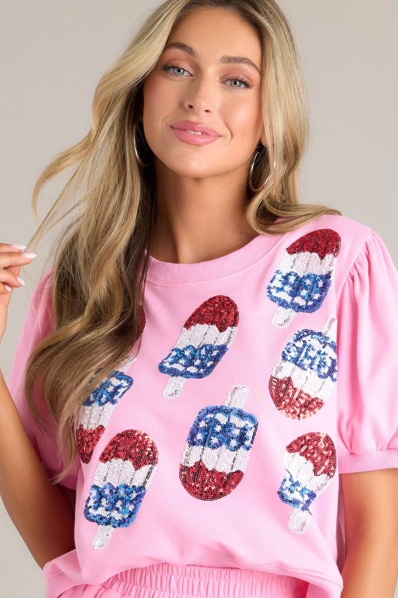 Liberty Loveliness Bubblegum Pink Sequin Top