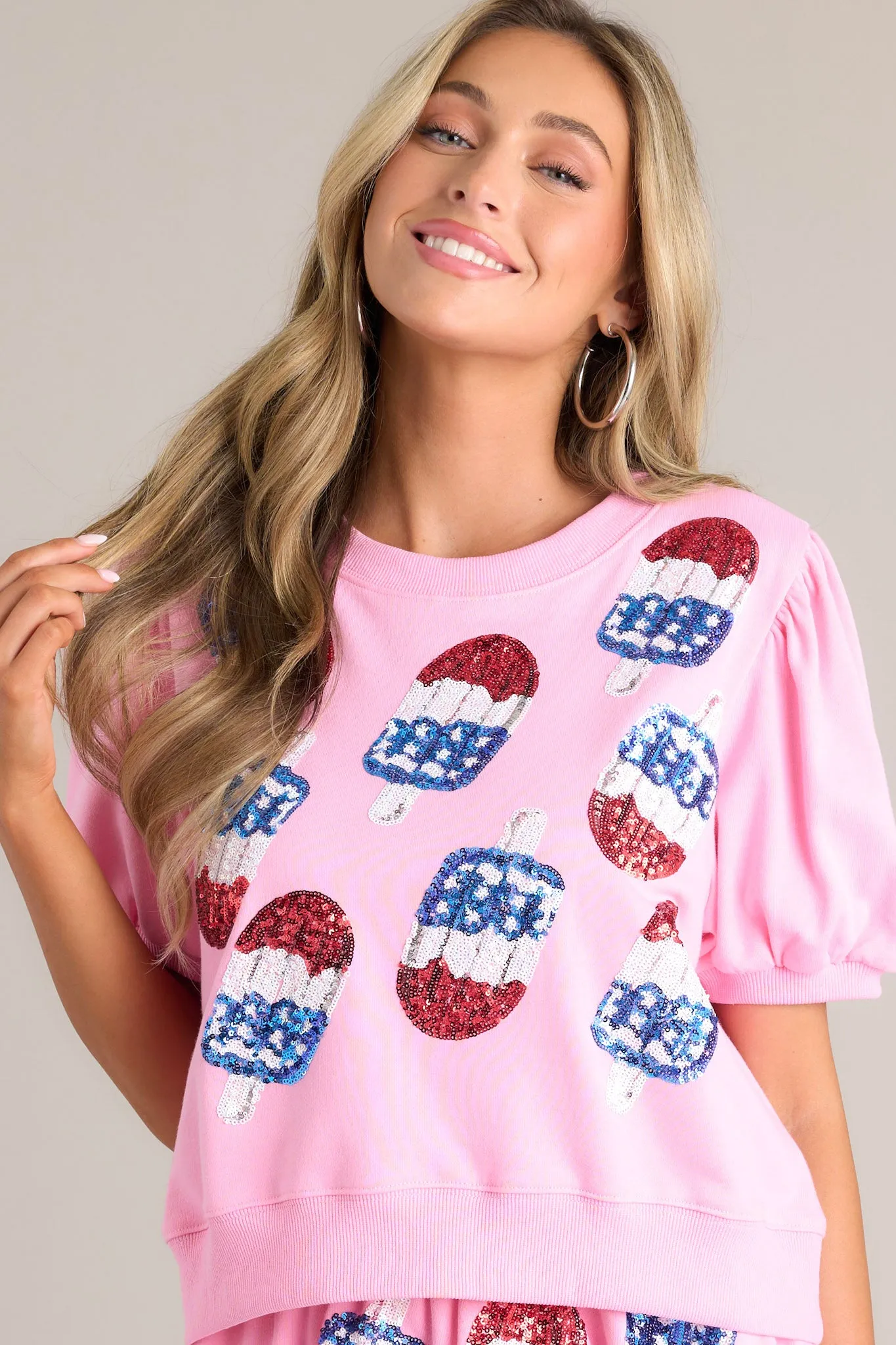 Liberty Loveliness Bubblegum Pink Sequin Top