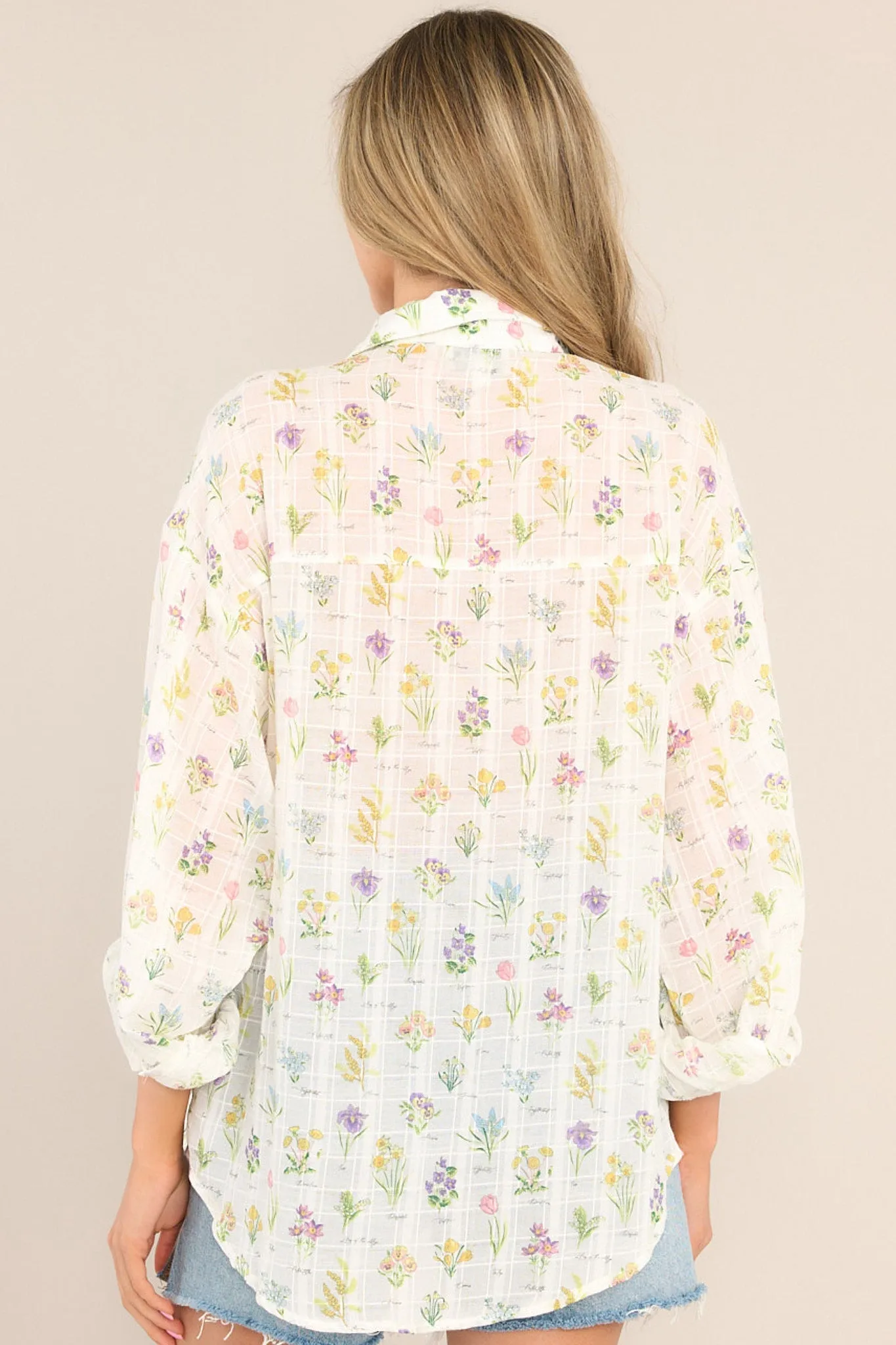 Life In Full Bloom Ivory Floral Top