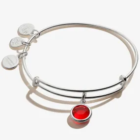 Light Siam Birthstone Charm Bangle, July