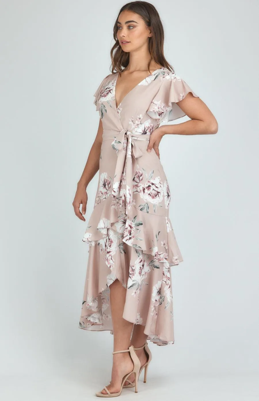 Luna Dress - Beige  Floral