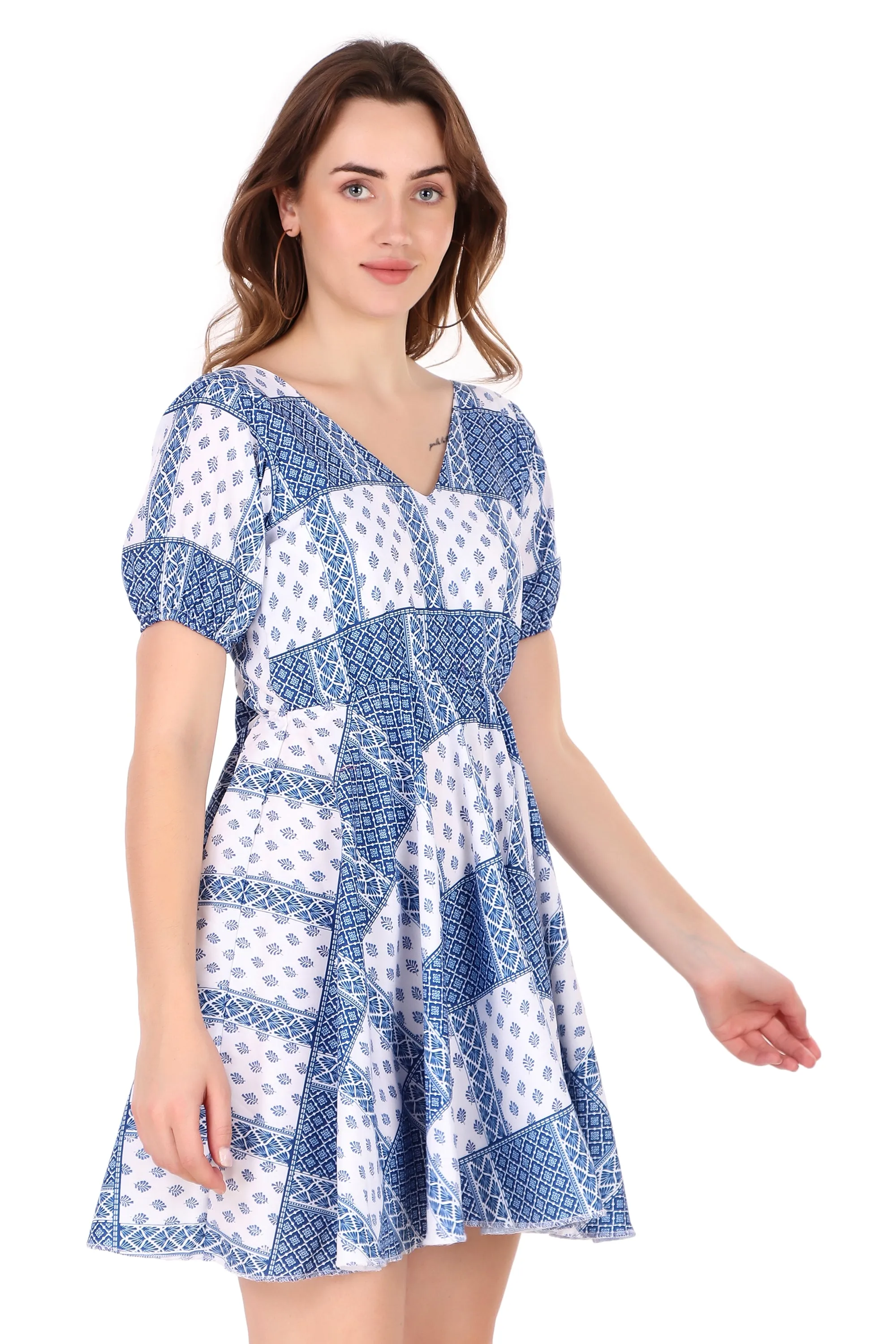 Magnetism Dual Print Short Dress for Women