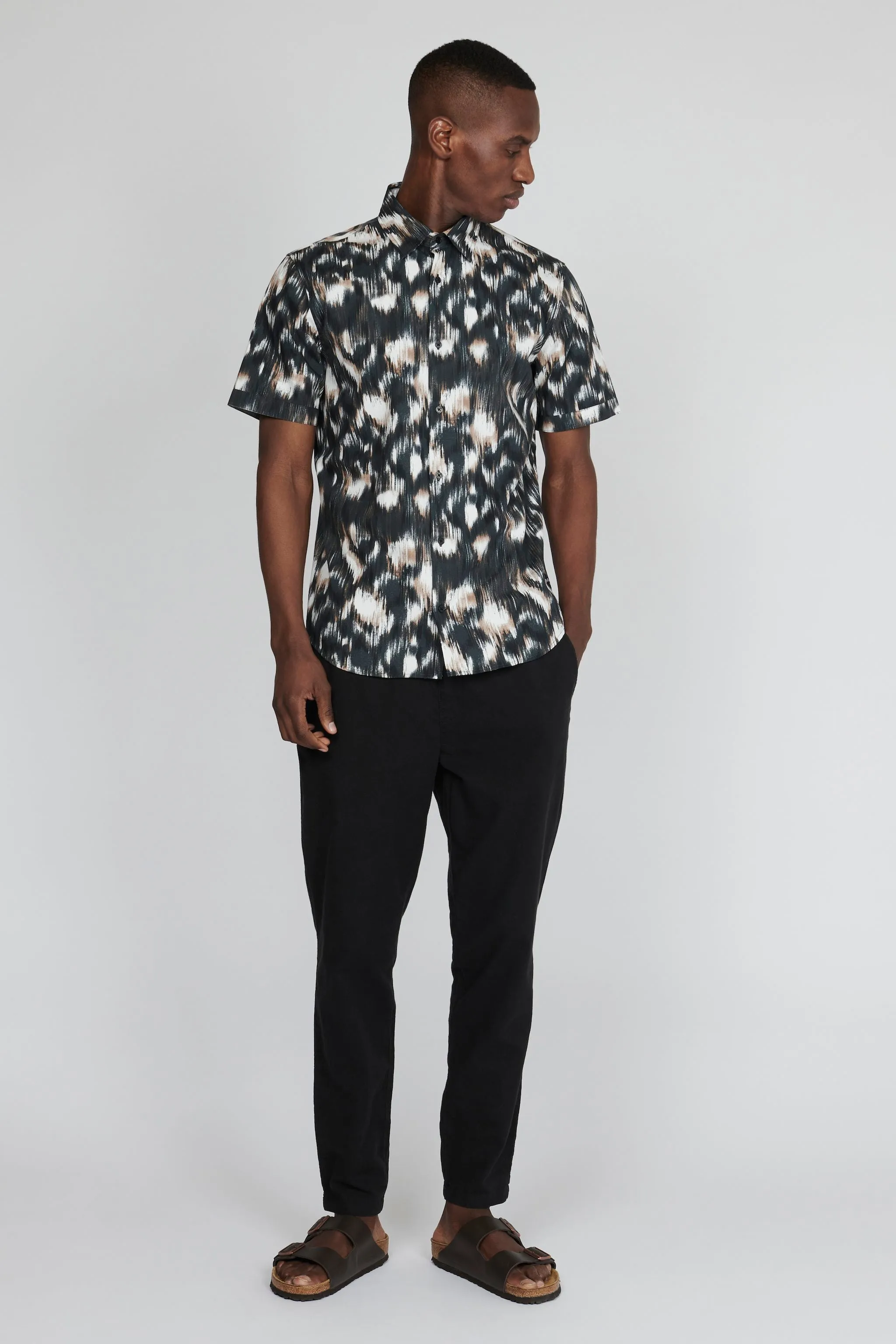 Matinique Motion Blur Print Shirt Black